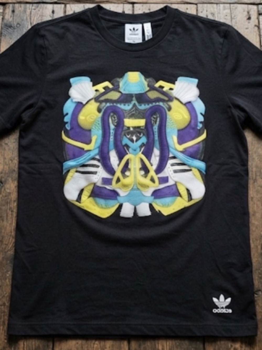 Adidas Black Tee with Vibrant Graphic